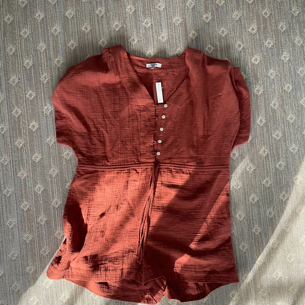 Madewell Gauze Cover-Up Drawstring Romper